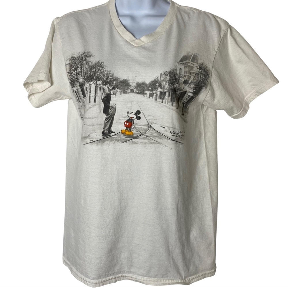 Hanes V Cut Small Short Sleeve Mickey Mouse Tee